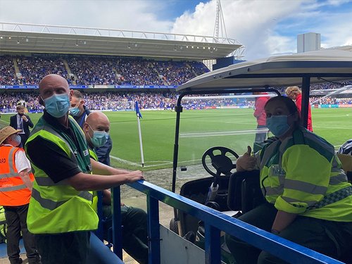 Multiple EAMC event medical and first aid staff at Ipswich Town Football Club